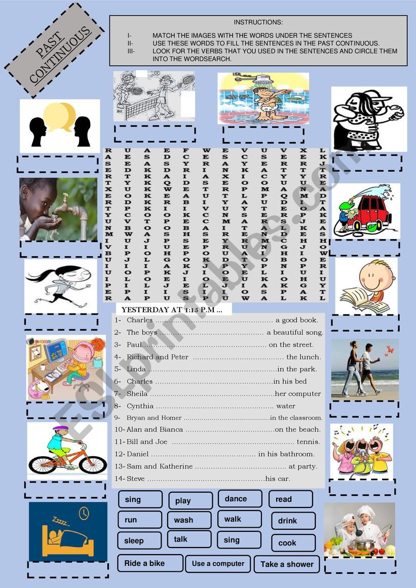 PAST CONTINUOUS worksheet