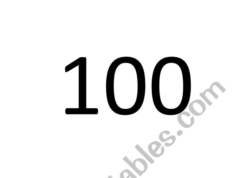 100-1,000 Flashcards worksheet