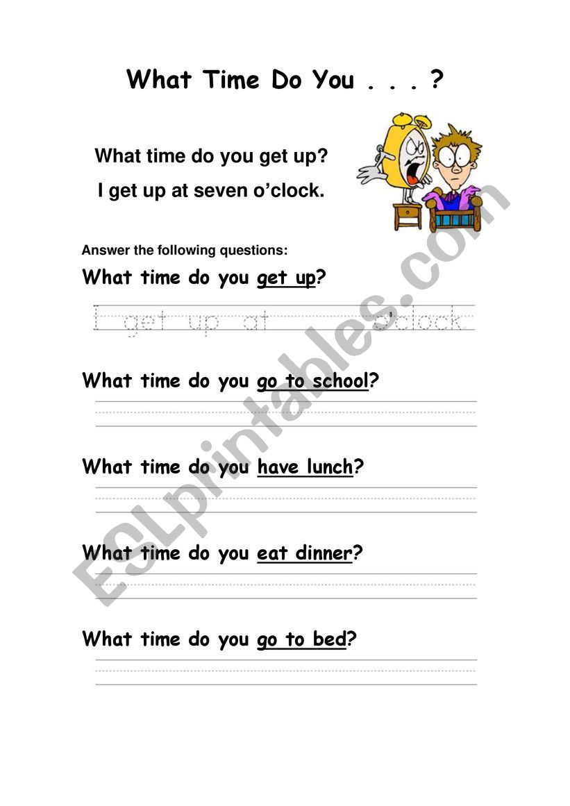 What Time Do You...? worksheet