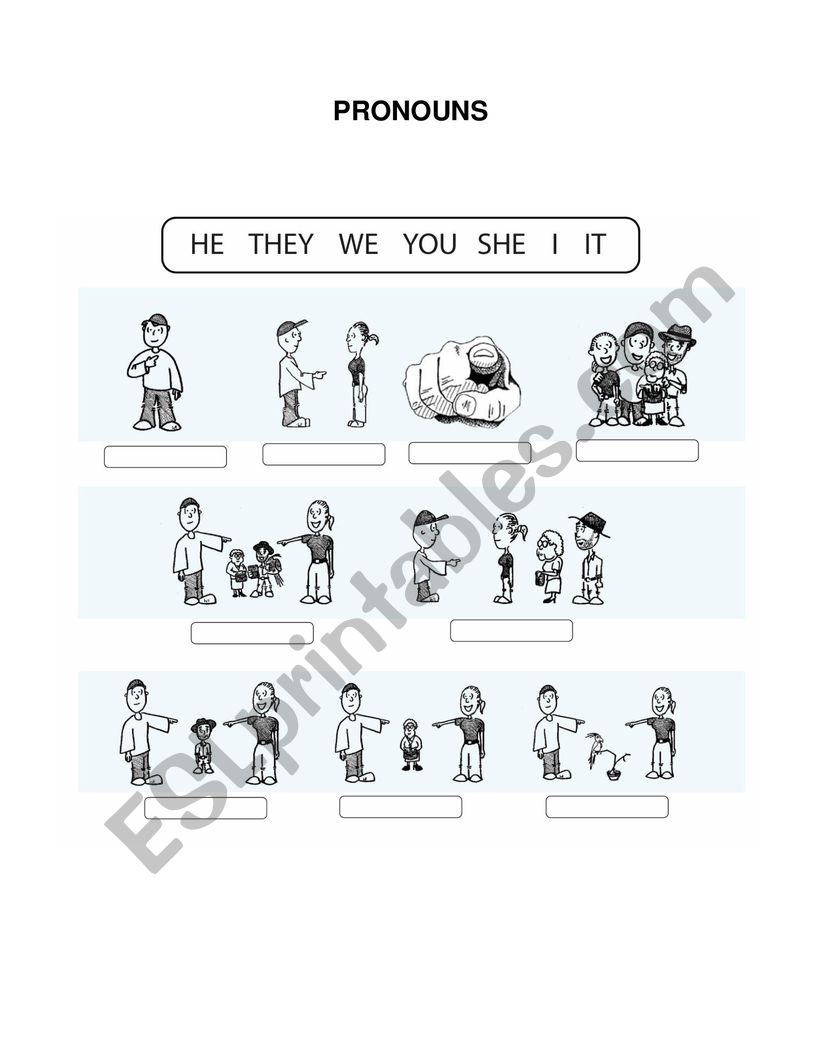 Pronouns worksheet