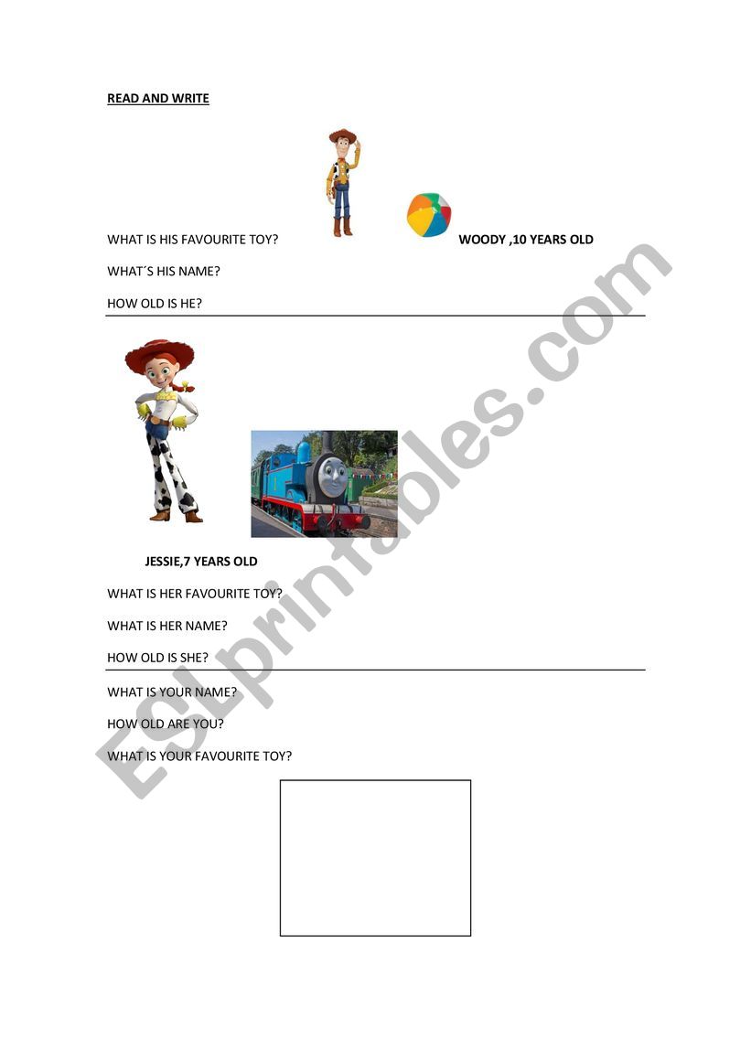 toys worksheet