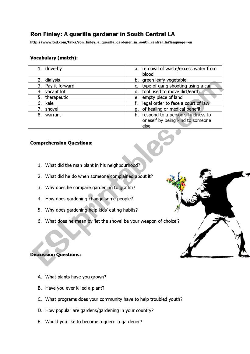 TED Guerilla Gardening Worksheet