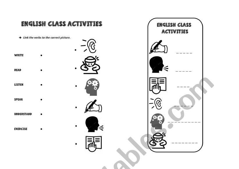 English Class Activities worksheet