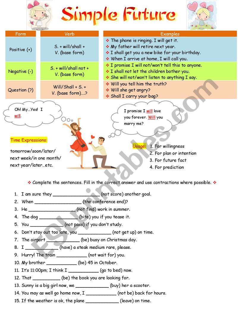 Simple Future Tense worksheet