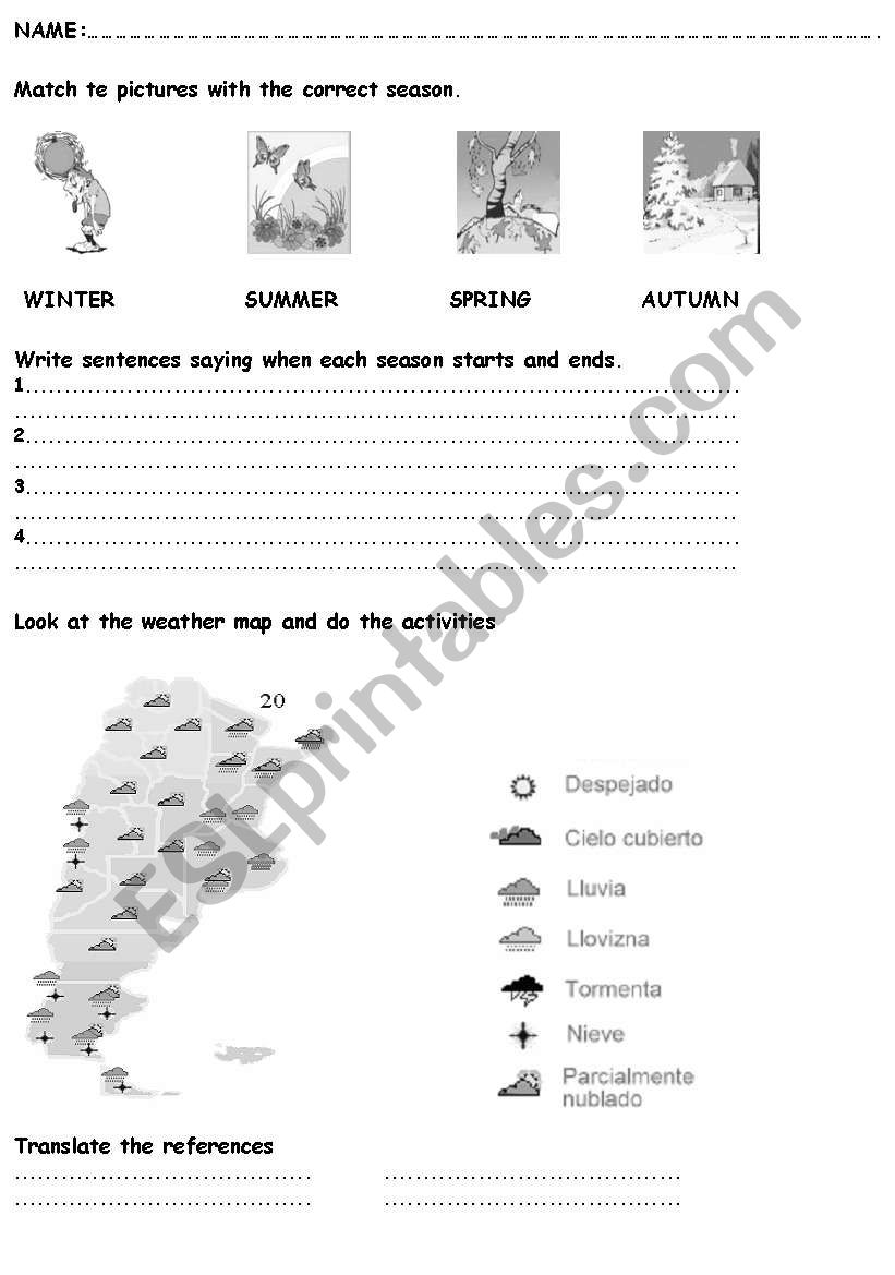 Weather worksheet