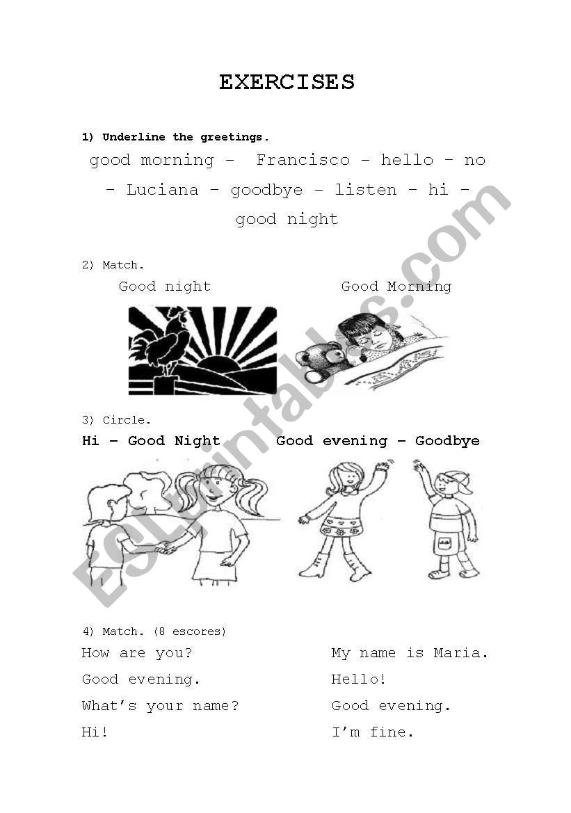 Exercises worksheet