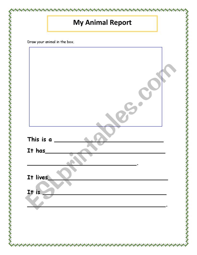 Animal Presentation worksheet