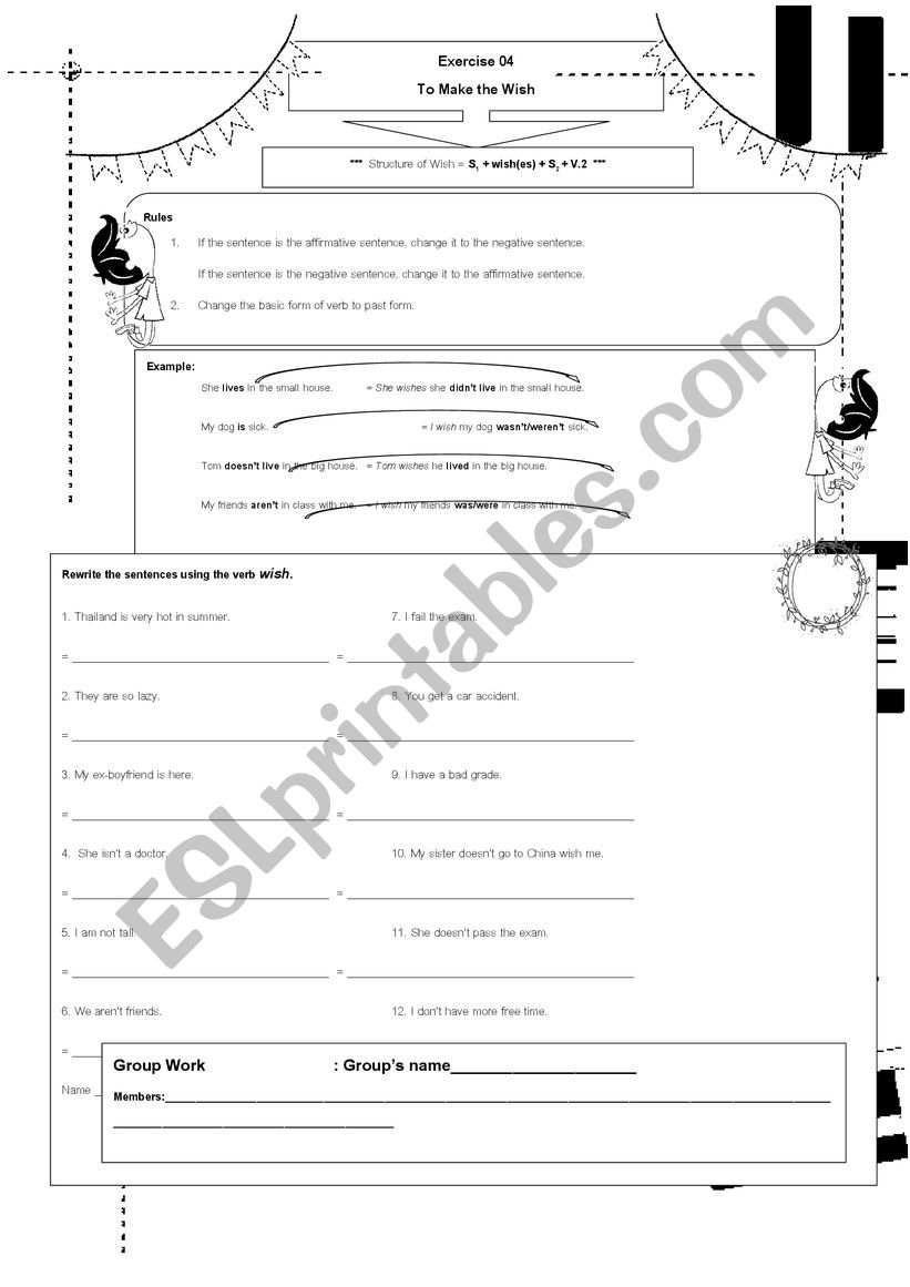 Wish worksheet