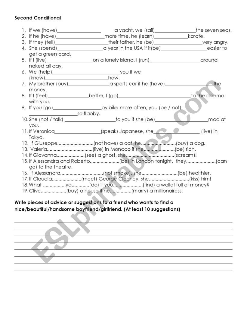 First and Second conditional exercises