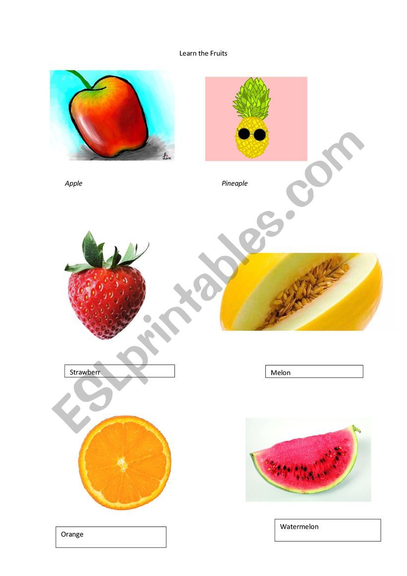 Fruits worksheet