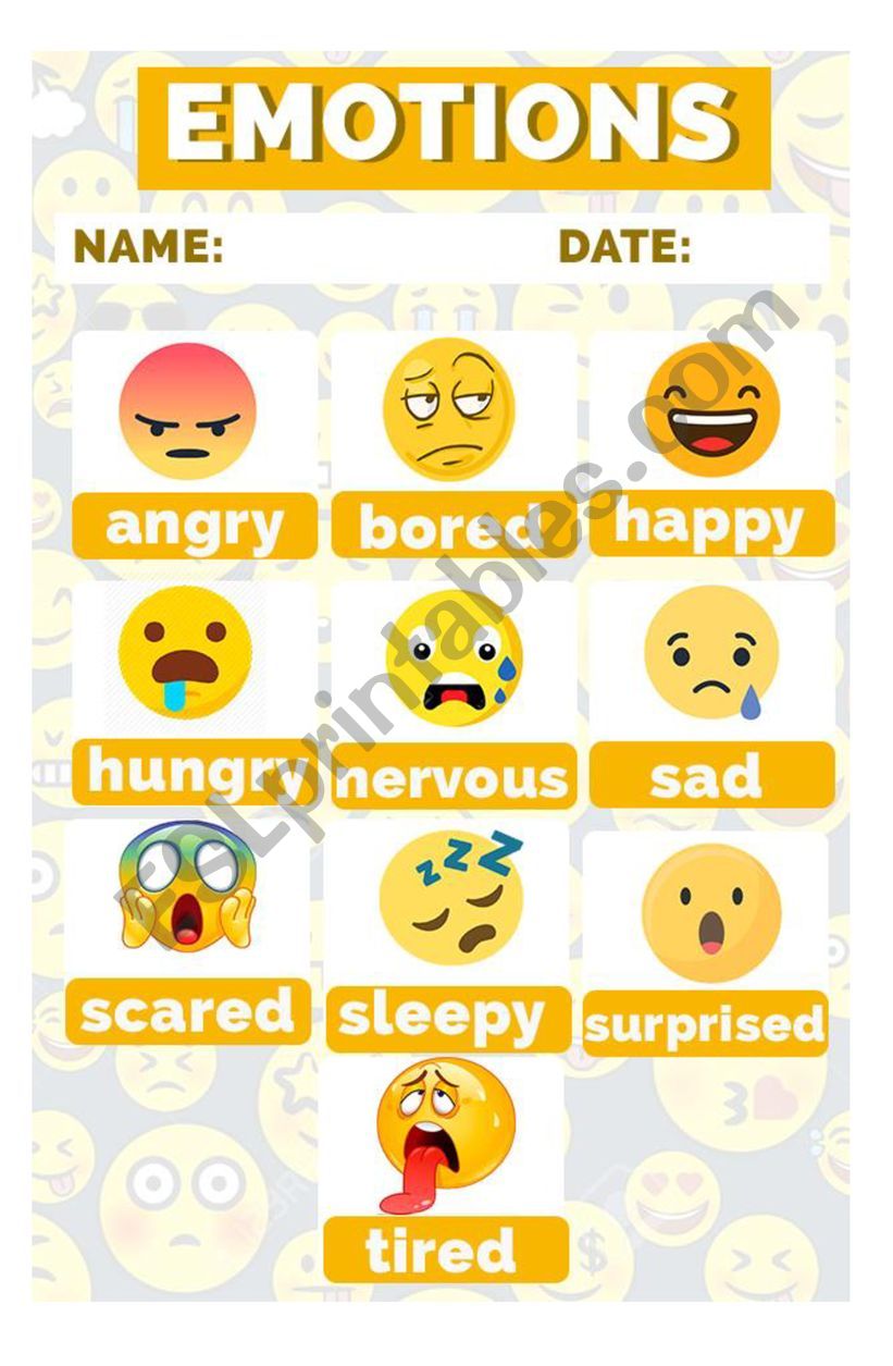 Emotions worksheet