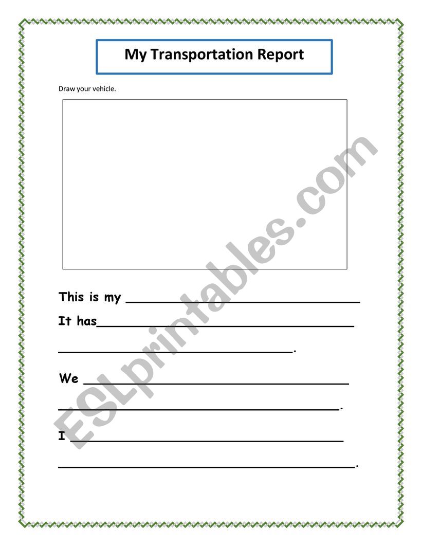 Transportation Report worksheet