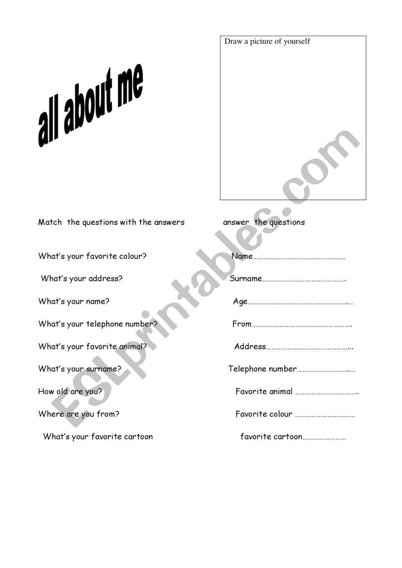 my informatiom worksheet