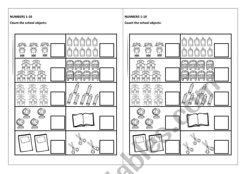 Numbers 1-10 worksheet