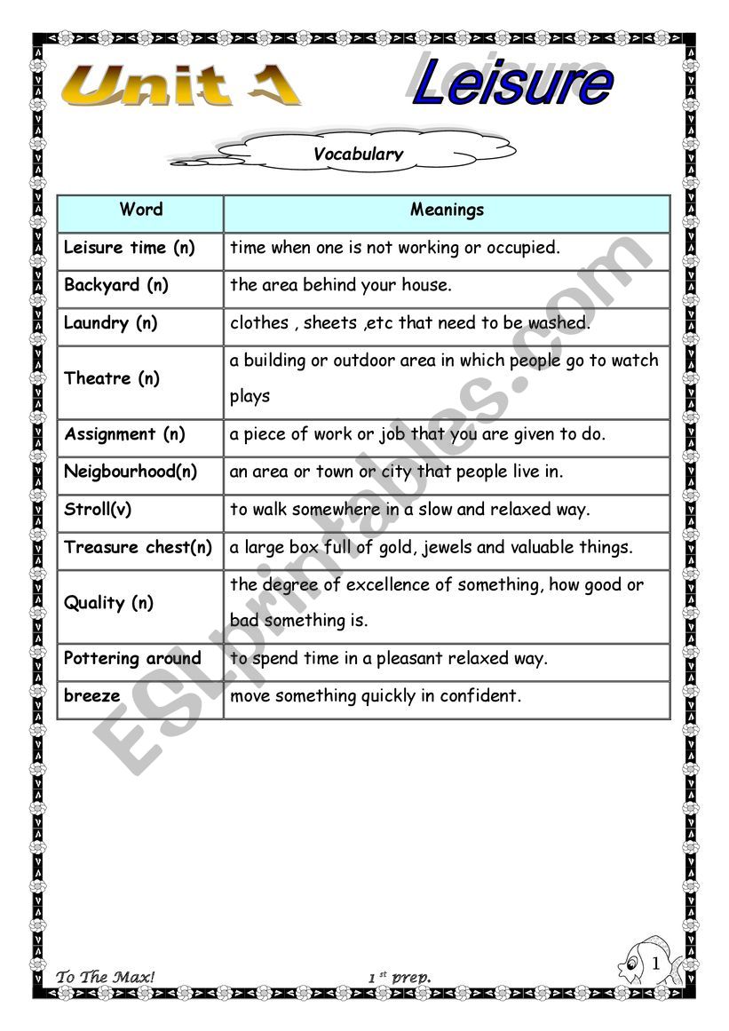 to the max booklet  worksheet