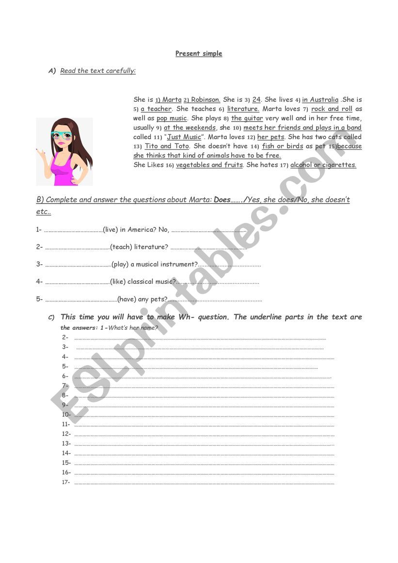 Present Simple worksheet