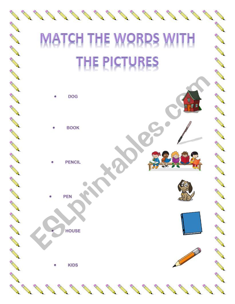 MATCH THE WORDS  worksheet