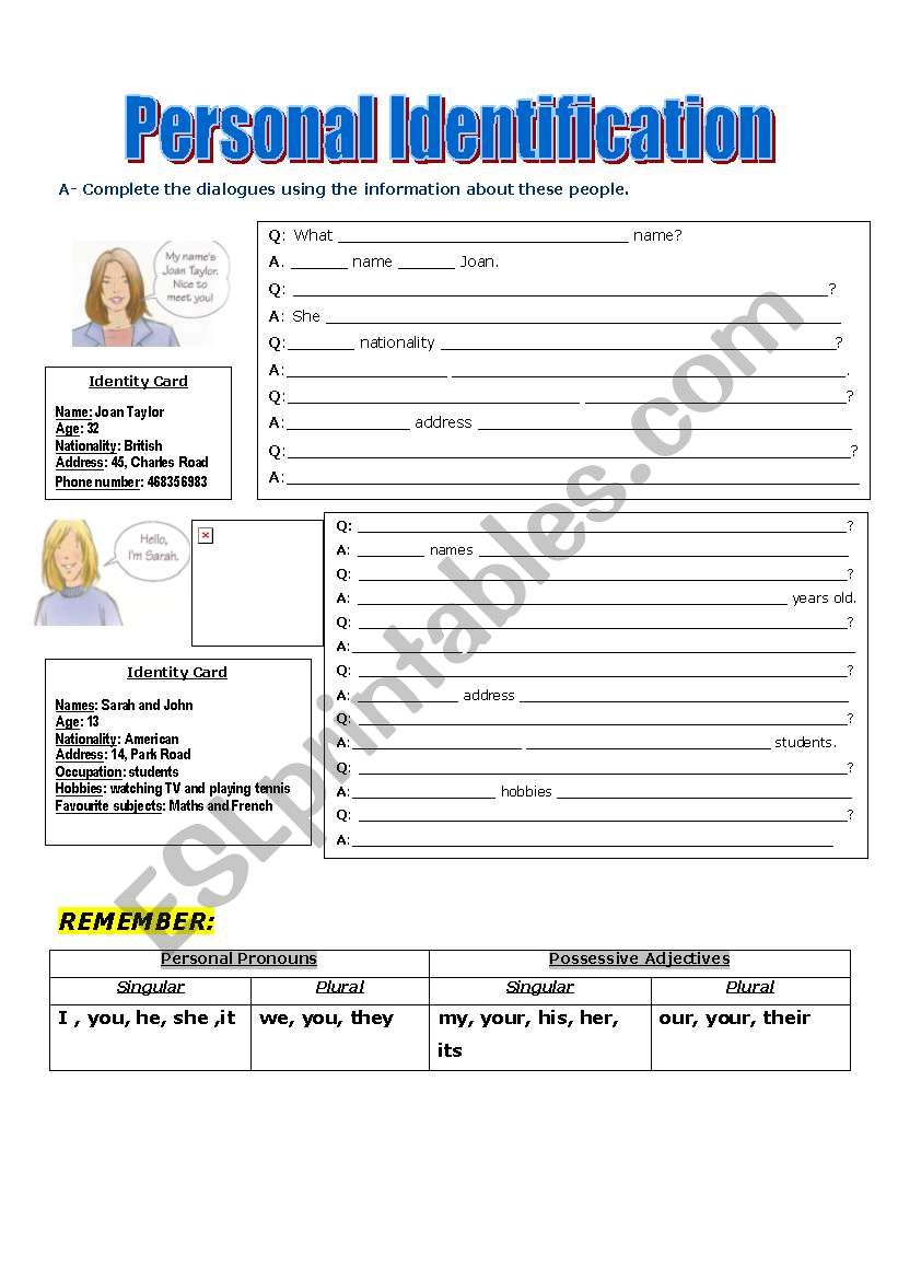 Personal Identification -part one