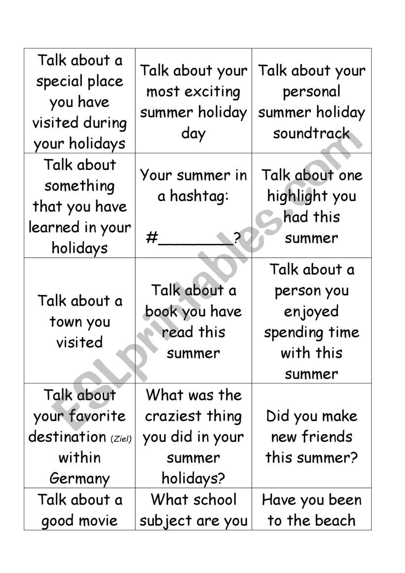 Stop & Swap Activity after the summer holidays