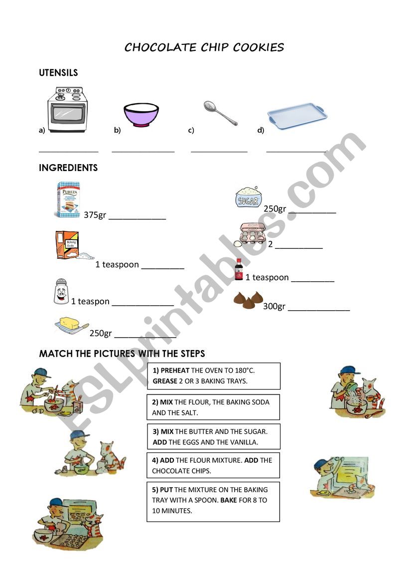 Chocolate Chip Cookies worksheet