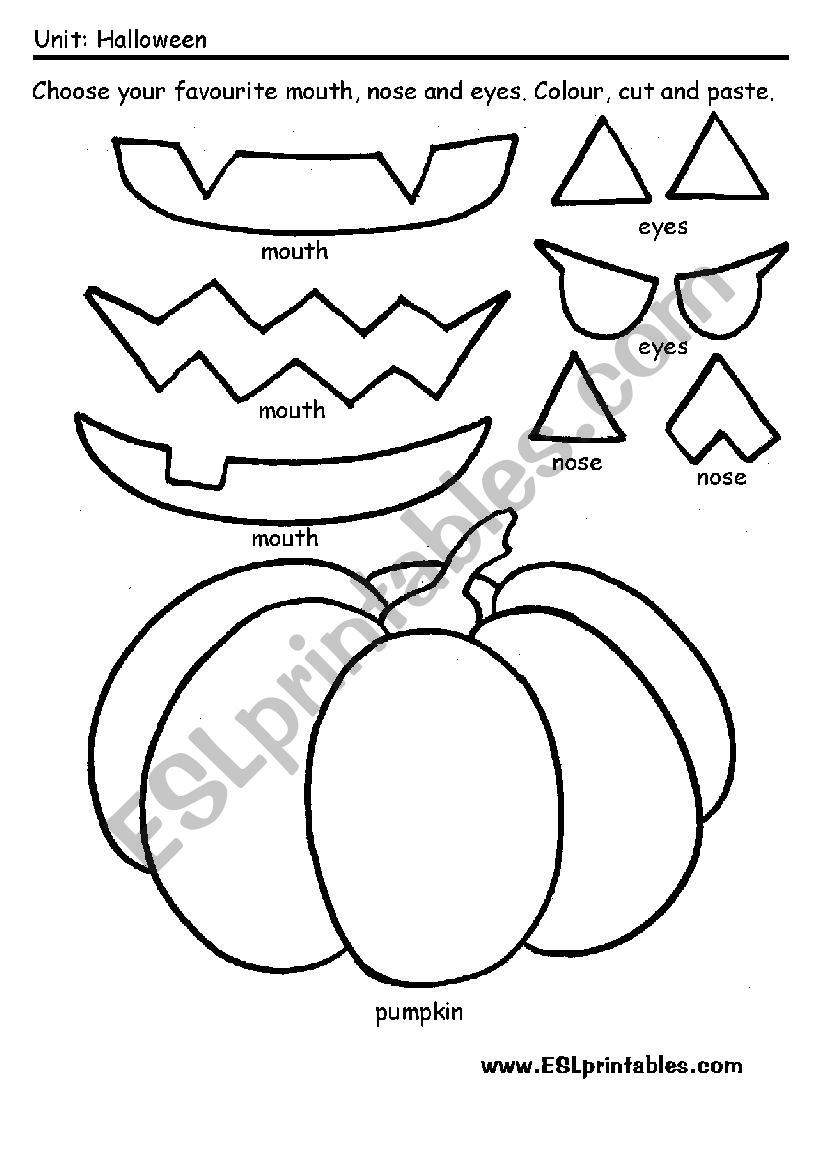 Carve a pumpkin worksheet