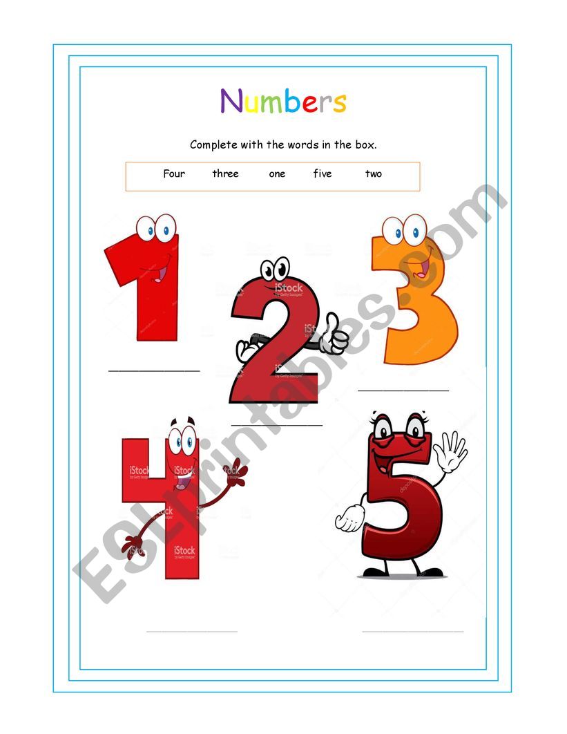 Numbers  worksheet