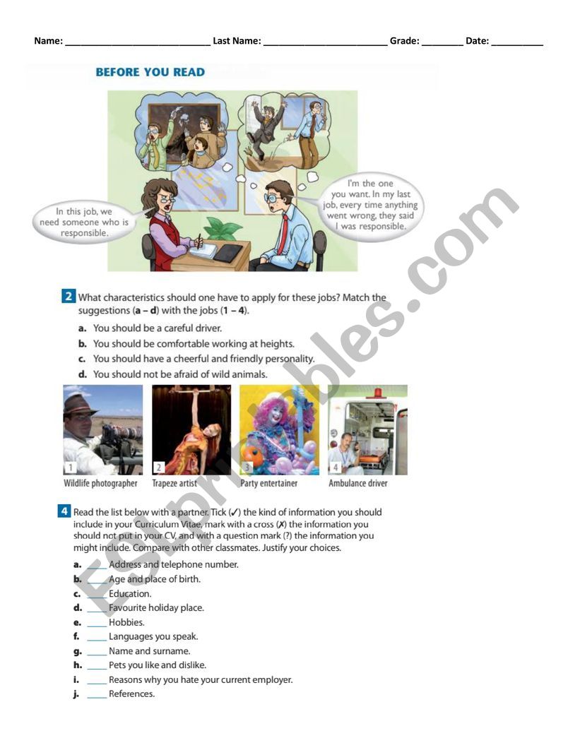 Cooking instructions verbs worksheet