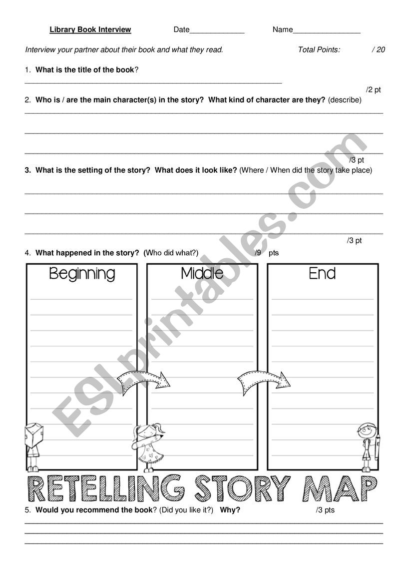 Book Report Interview worksheet