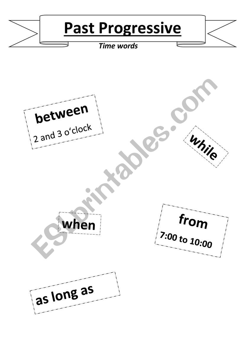 Timewords past progressive worksheet