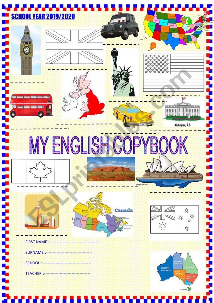 Copybook cover with tasks updated