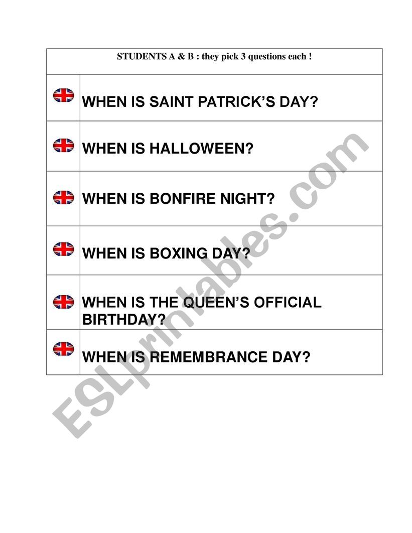 UK celebrations-practicing dates