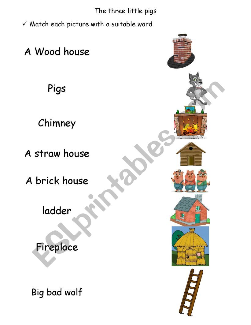 The three little pigs worksheet