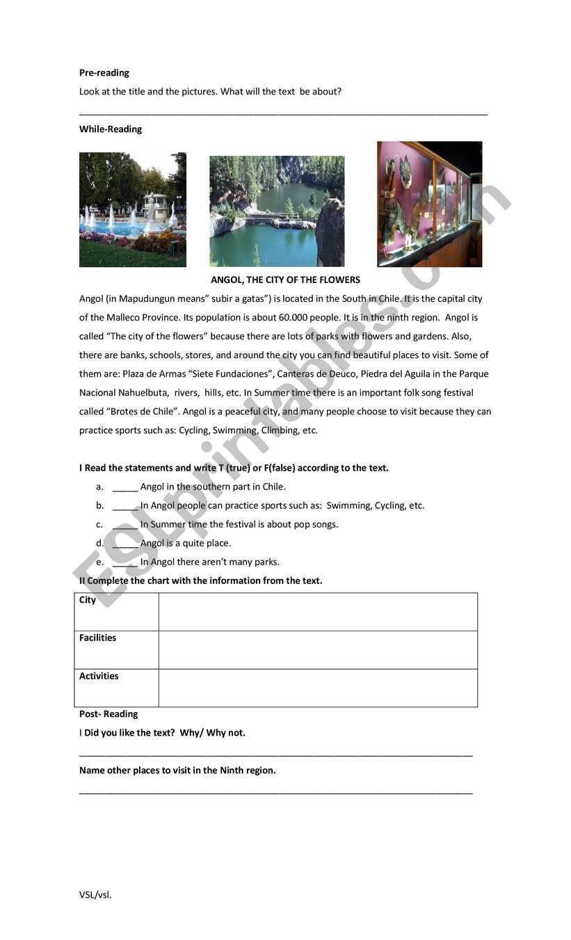 Travelling worksheet