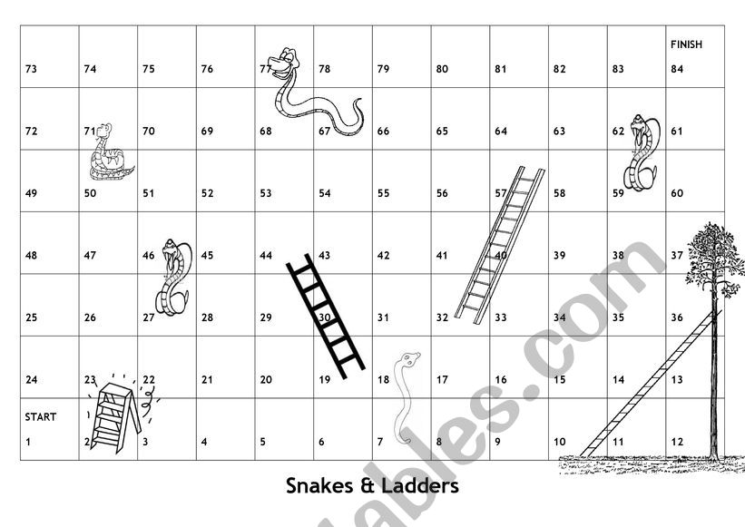 Snakes and Ladders | Fun Game worksheet