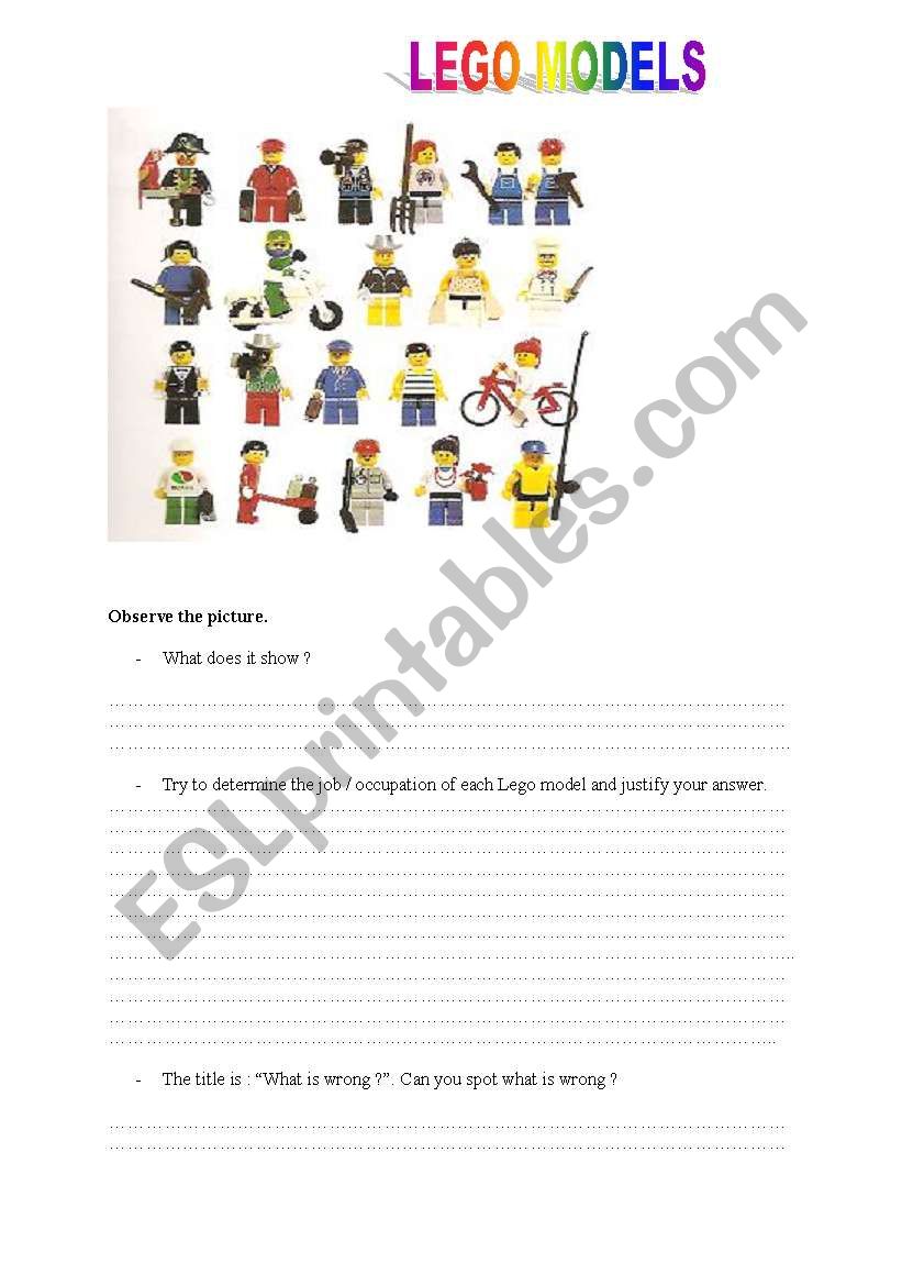 LEGO MODELS worksheet