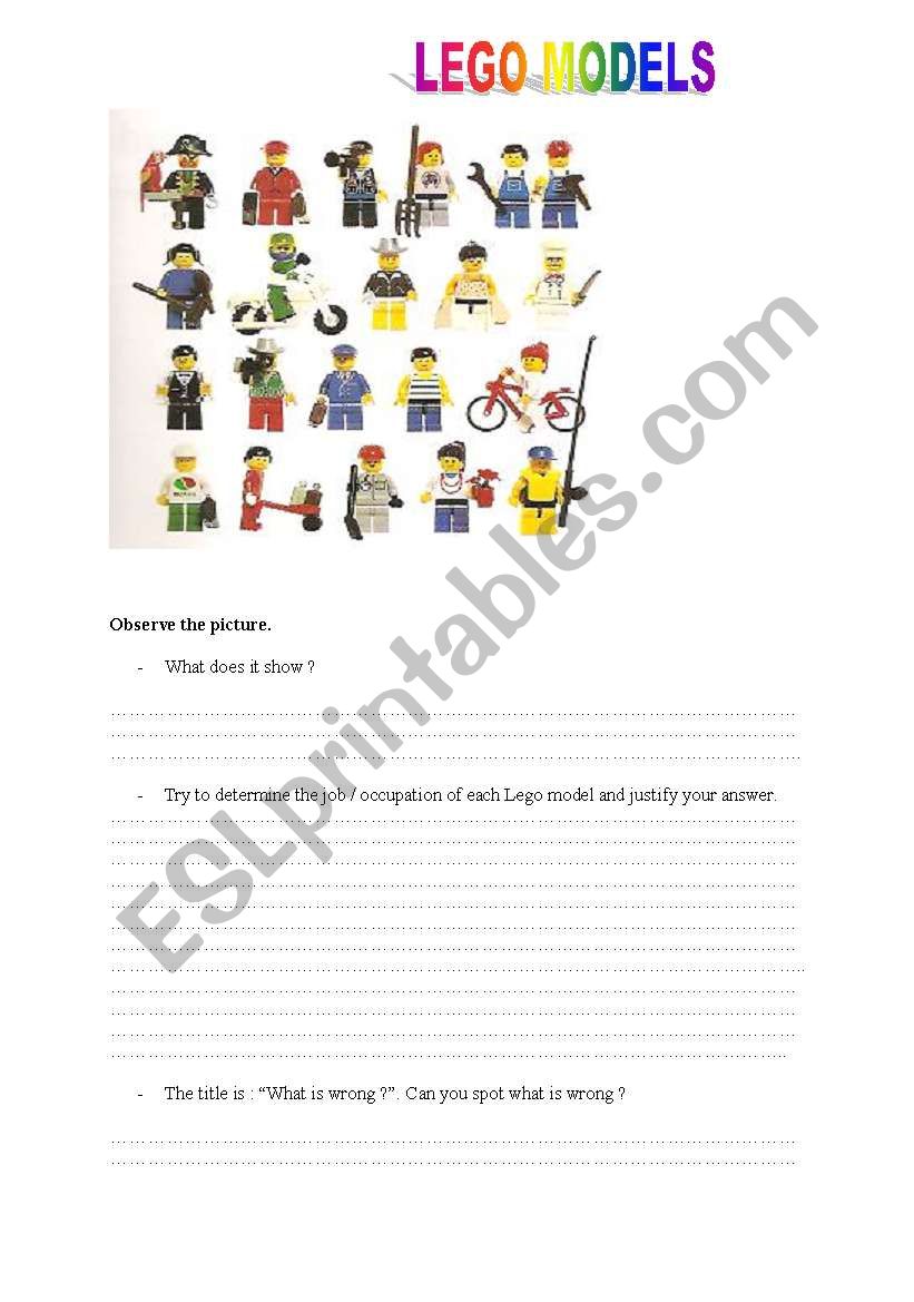 LEGO MODELS worksheet