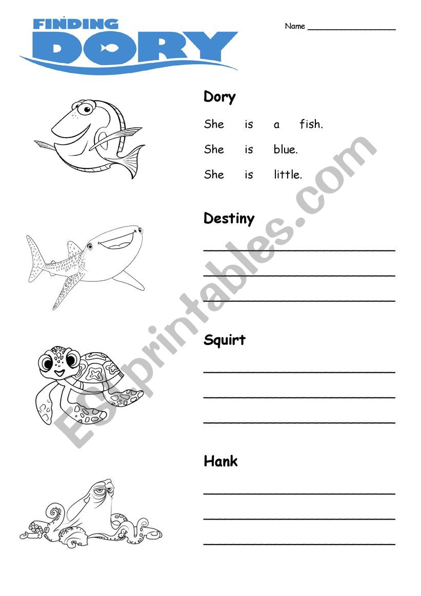 Dory worksheet