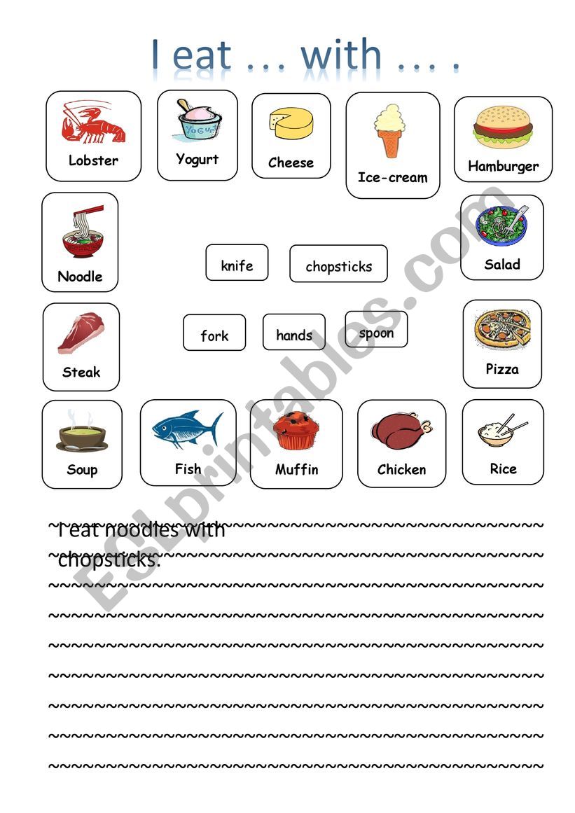 What do you eat with? worksheet