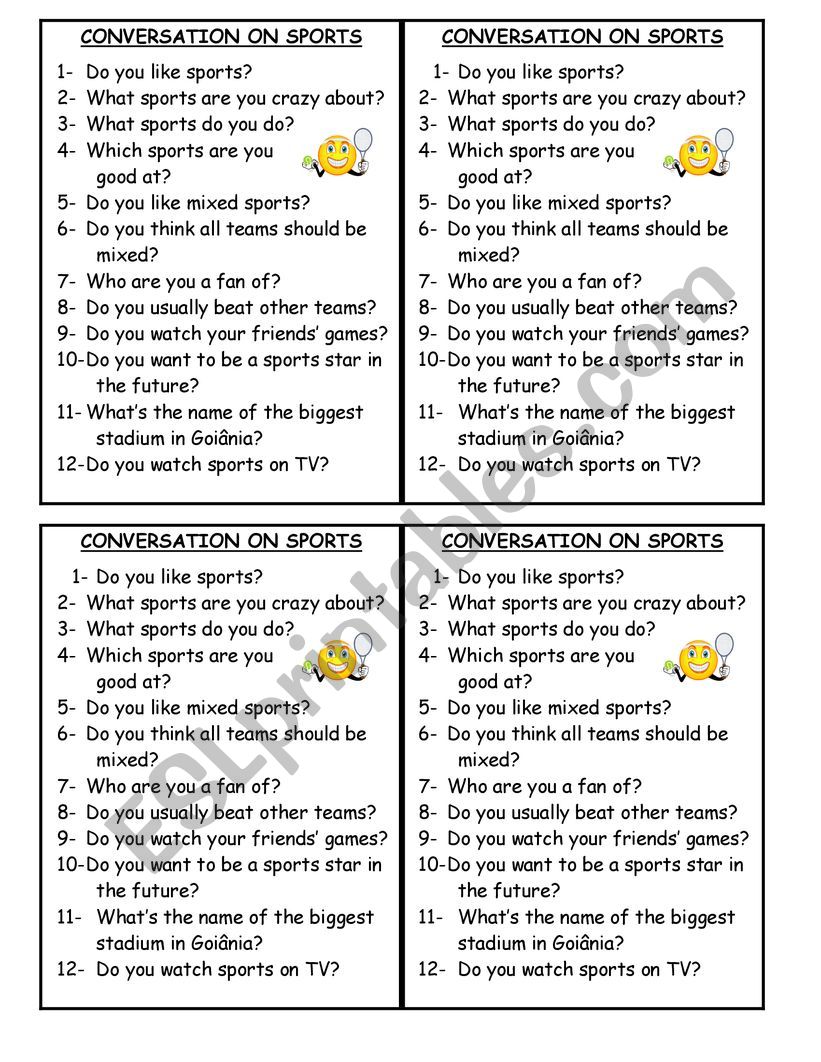 conversation on sports worksheet