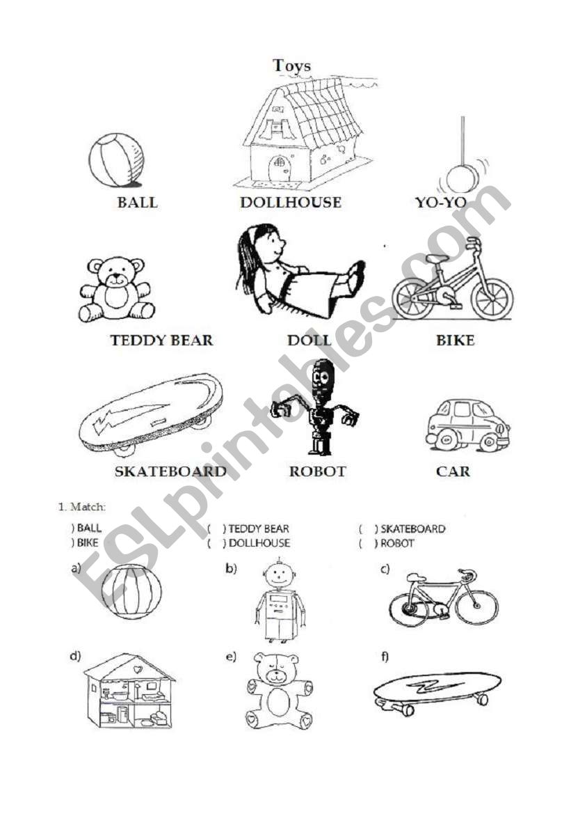 Toys worksheet