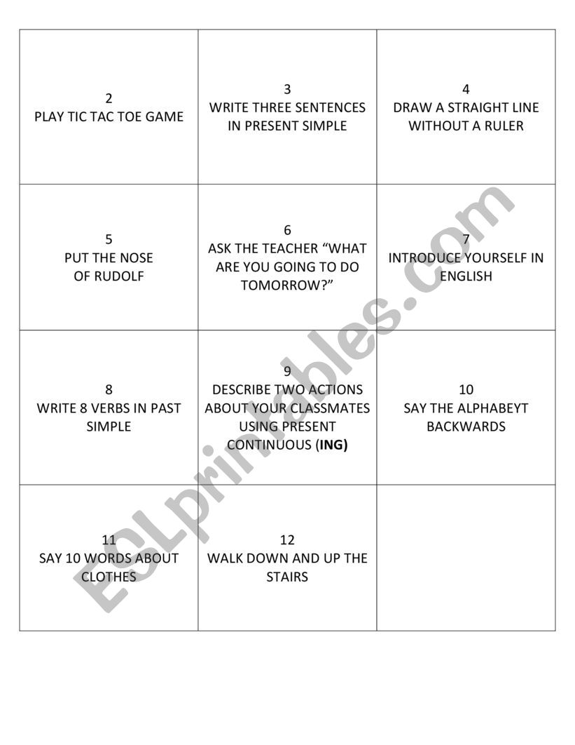 GAME (ADAPTABLE) worksheet