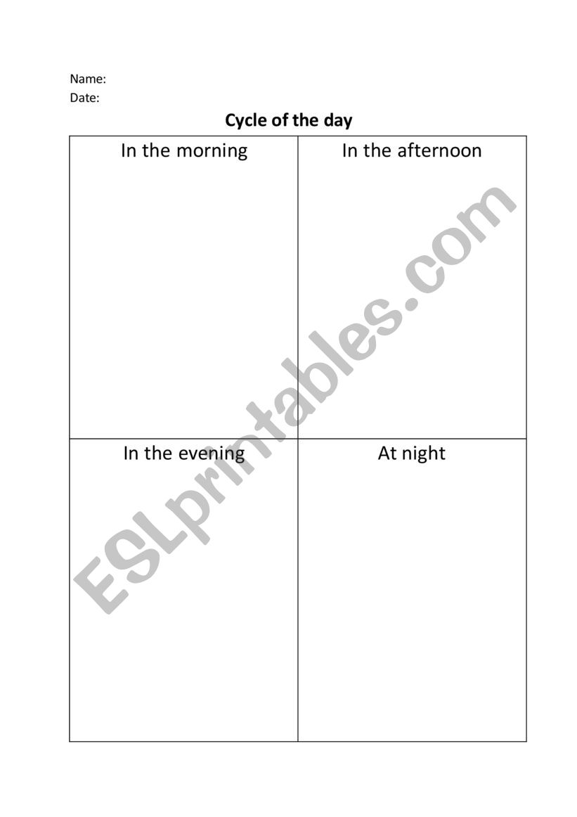 survey on daily activities worksheet