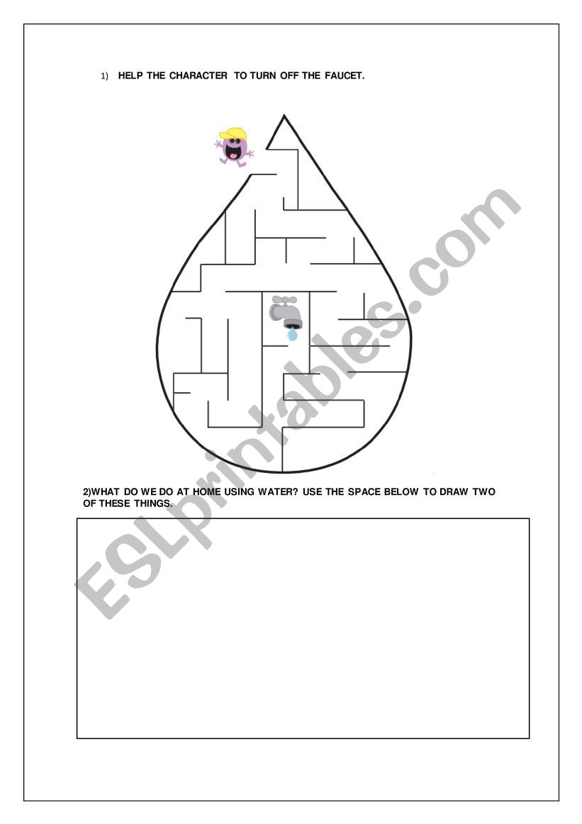 Water Day worksheet