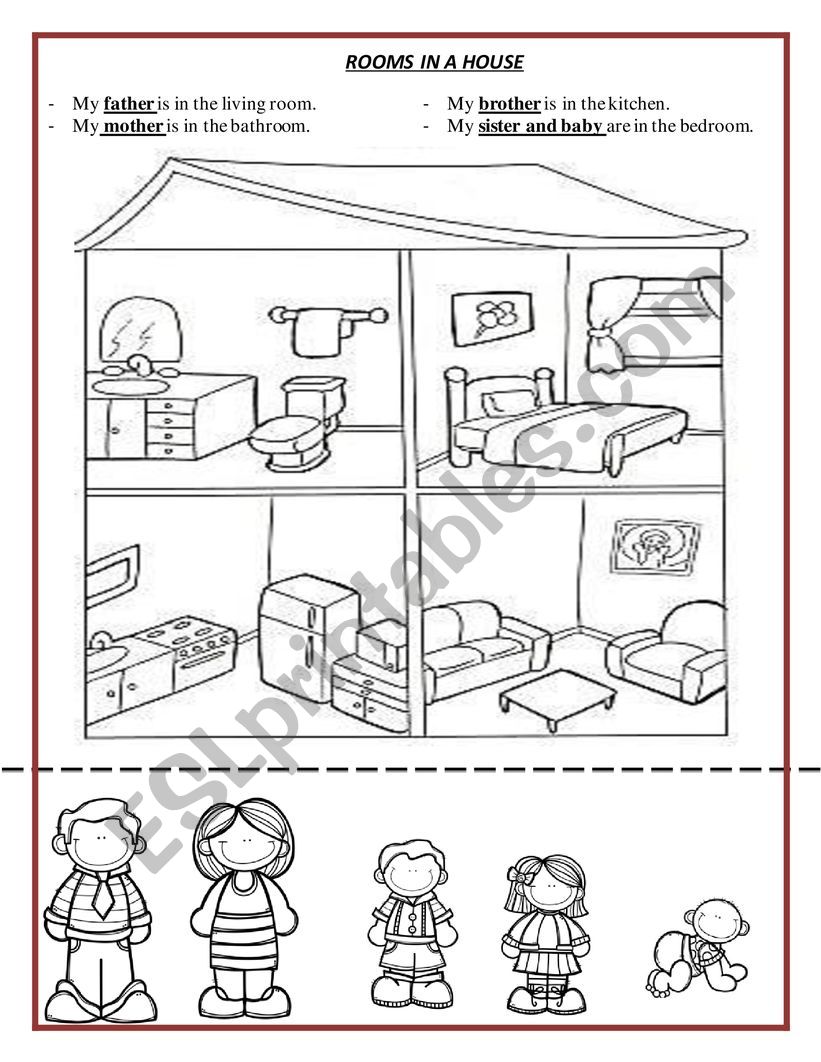 rooms in a house worksheet