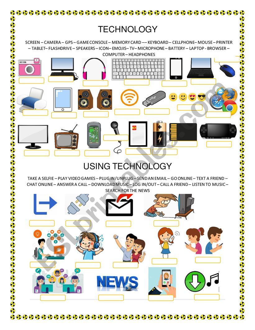 Technology Verbs Worksheet