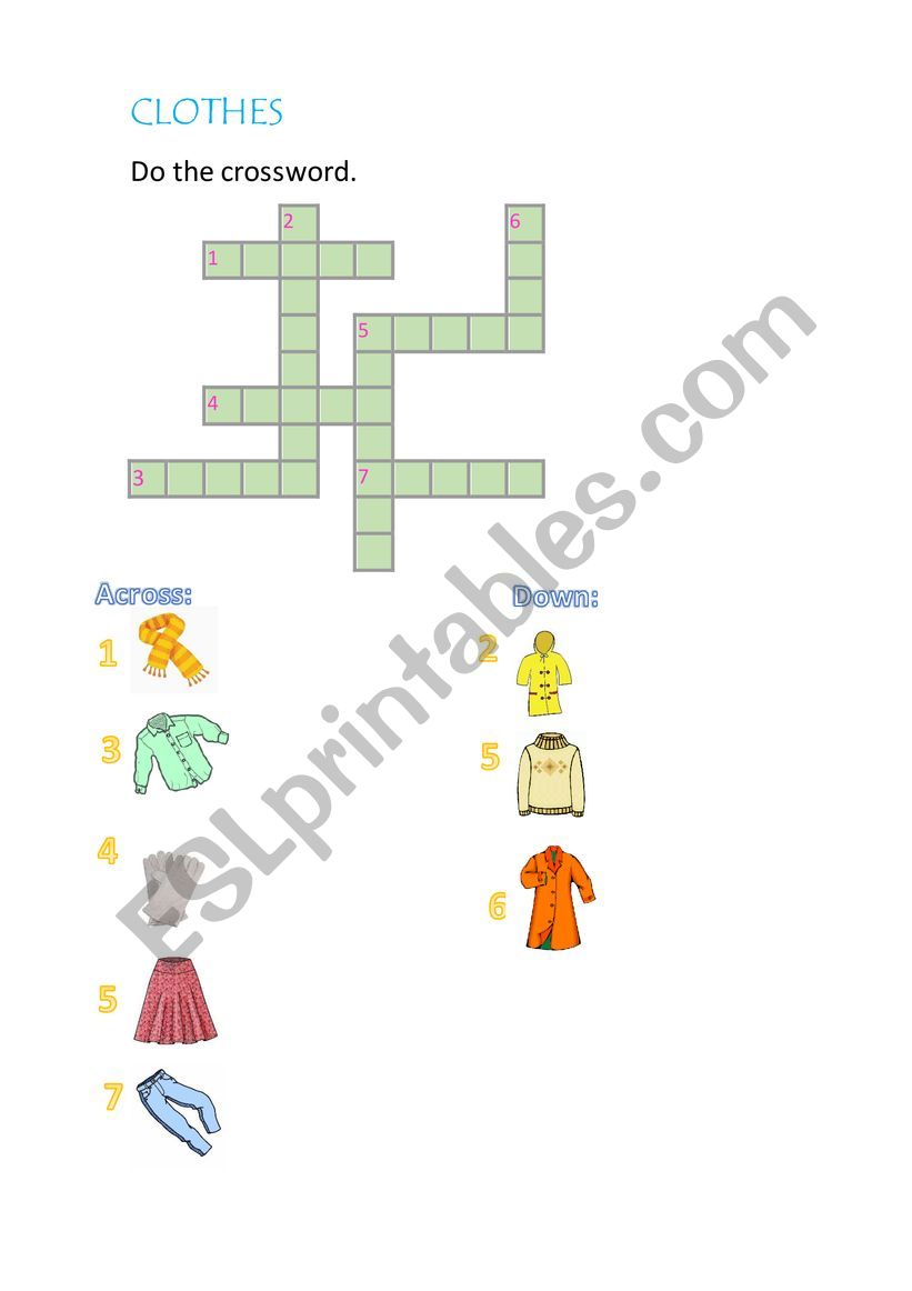 Clothes worksheet