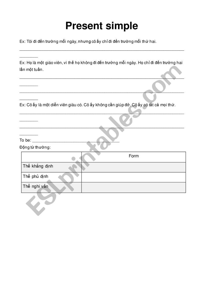 Simple present worksheet