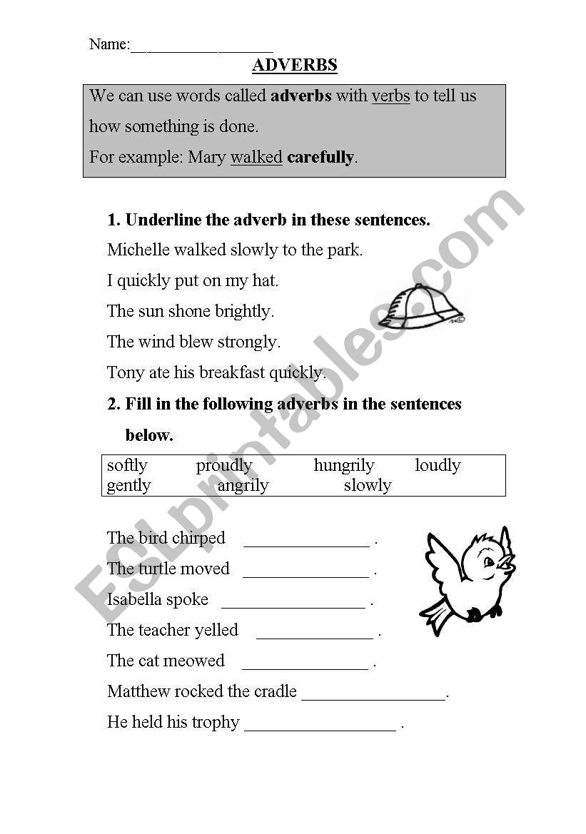 adverbs worksheet