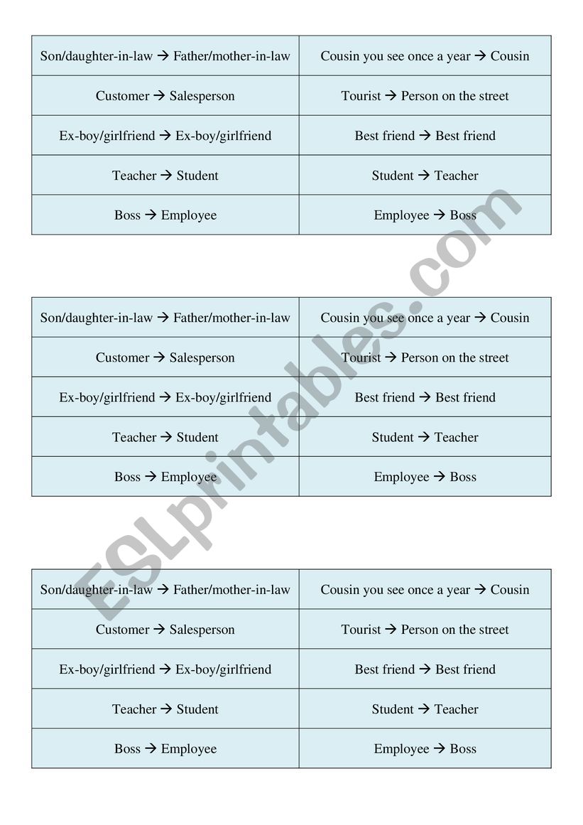 Indirect Questions Situations worksheet