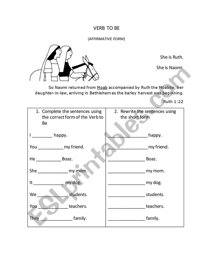 VERB TO BE PRACTICE worksheet